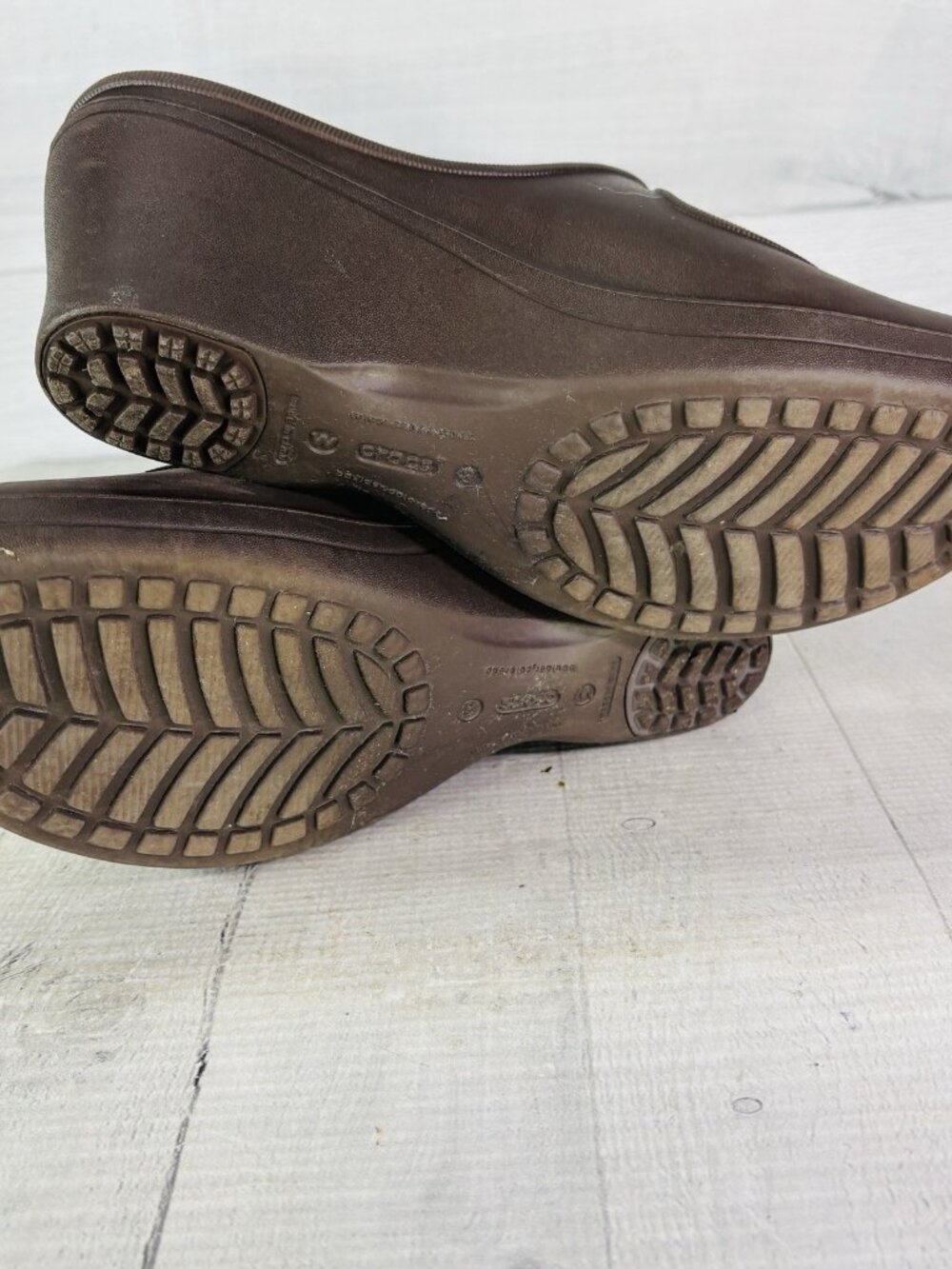 Crocs Women FRANCES Brown Slip On Wedge Closed Toe Mary Jane Comfort Shoes Sz 8 - Picture 10 of 16